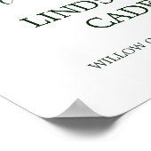 Poster Wreath rustique avec Mariage Feuille vert Bienvenu (Coin)