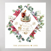 Poster Wreath Script Winter Vous Souhaite Un Joyeux Noël (Devant)