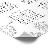 Poster Wreath traditionnel Floral Wreath Mariage minimal (Coin)