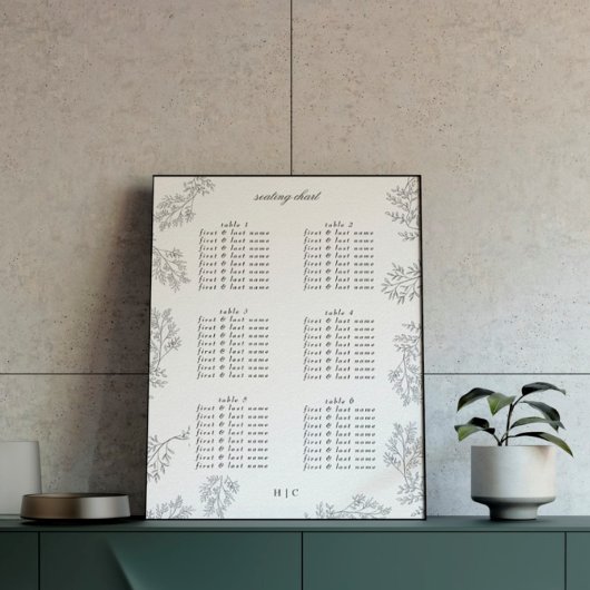 Poster Wreath traditionnel Floral Wreath Mariage minimal