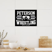 Poster Wrestler AJOUTER LE NOM École Athlète Équipe de lu (Cuisine)