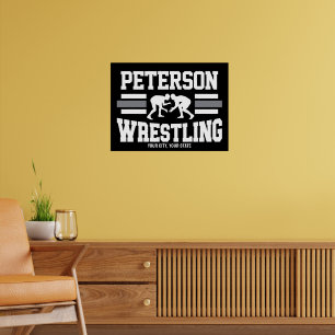 Poster Wrestler AJOUTER LE NOM École Athlète Équipe de lu