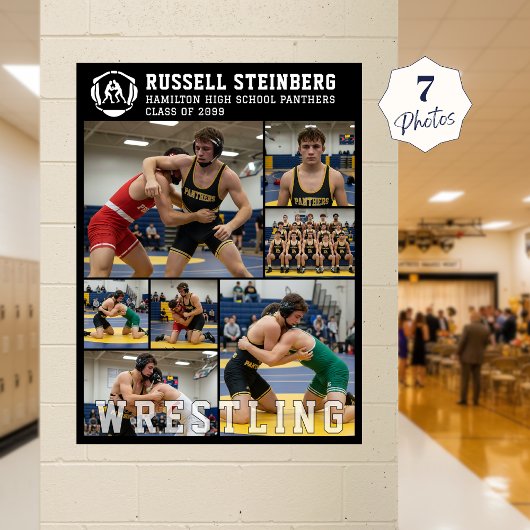 Poster Wrestling High School Senior 7 Photo Collage