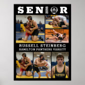 Poster Wrestling Senior Graduate 6 Photo Collage (Devant)