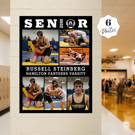 Poster Wrestling Senior Graduate 6 Photo Collage