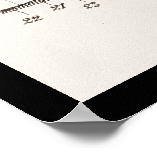 Poster Wright Brothers Plan de brevet d'avion 1908 (Coin)