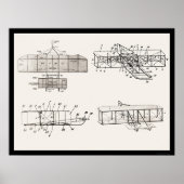 Poster Wright Brothers Plan de brevet d'avion 1908 (Devant)