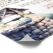 Poster Wright QR Code Coral Peach Rose Mariage (Coin)