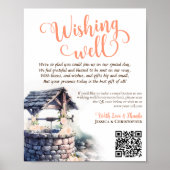 Poster Wright QR Code Coral Peach Rose Mariage (Devant)