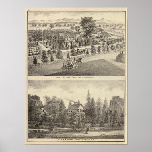 Poster Wright, Résidences de Putnam (Devant)