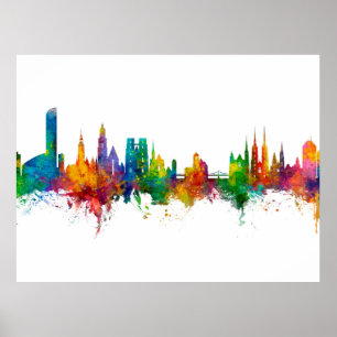 Poster Wroclaw Poland Skyline