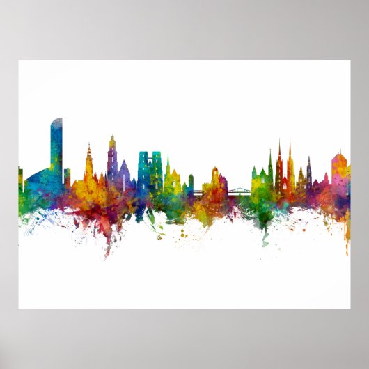 Poster Wroclaw Poland Skyline (Devant)