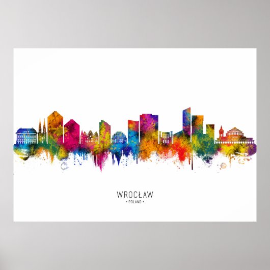 Poster Wrocław Poland Skyline (Devant)