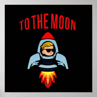 Poster WSB SUR LA LUNE WallStreetBets JEU AMC