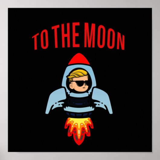 Poster WSB SUR LA LUNE WallStreetBets JEU AMC (Devant)