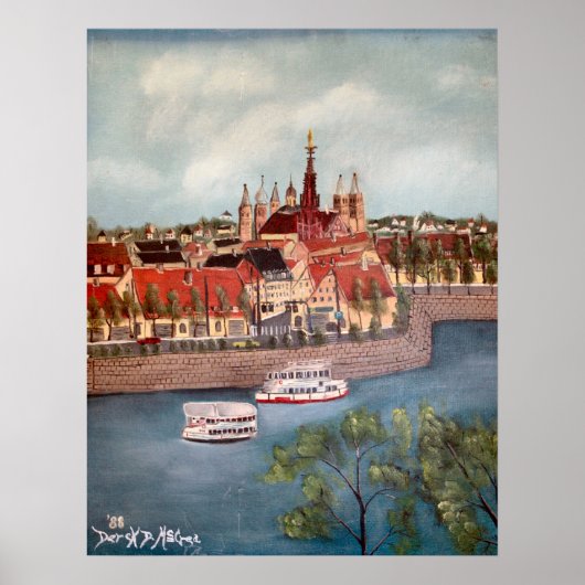 Poster wurzburg allemagne europe peinture à l'huile impri (Devant)
