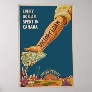 Poster WW1 Bras de prospérité canadien patriotique canadi