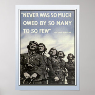 Poster WW2 Churchill Quotation Military Veterans