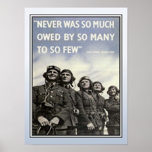 Poster WW2 Churchill Quotation Military Veterans (Devant)