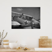 Poster WW2 Red Cross Airplane (Cuisine)