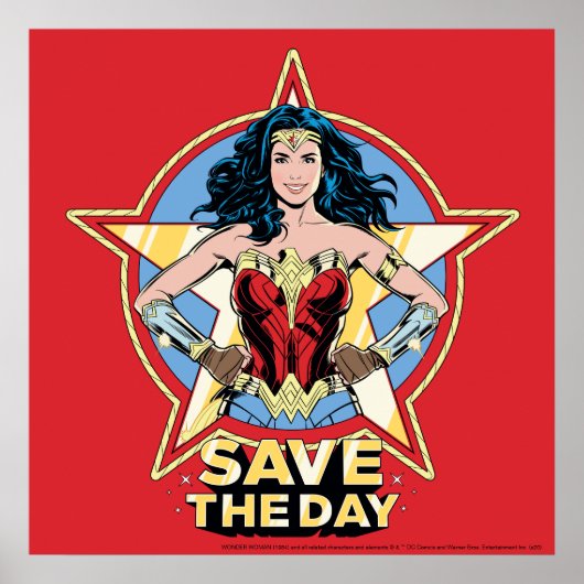 Poster WW84 | Save the Day Wonder Woman Retro Comic Art (Devant)