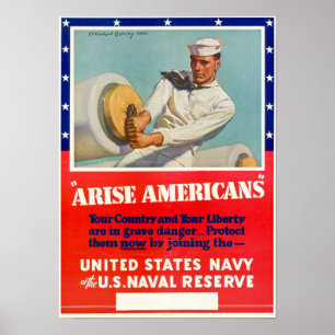 Poster WWII Arise Americans