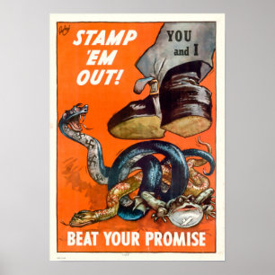 Poster WWII Stamp 'Em Out!