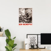 Poster WWII USSR Soviet Propaganda 1942 (Bureau à domicile)