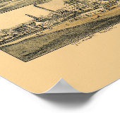 Poster Wyandotte, MI Carte panoramique - 1896 (Coin)