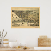 Poster Wyandotte, MI Carte panoramique - 1896 (Cuisine)