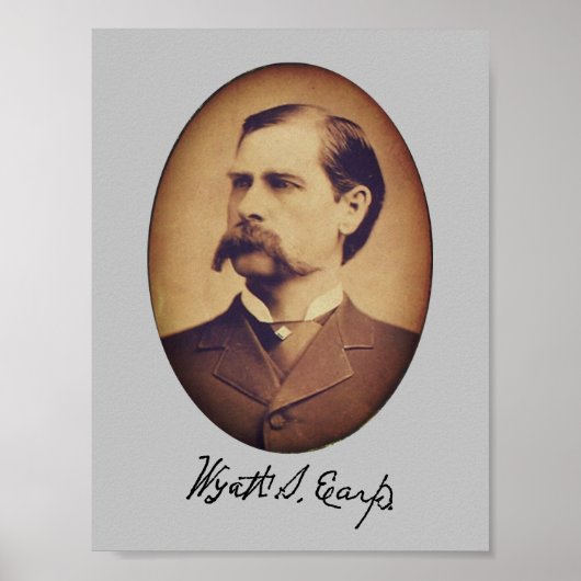 Poster Wyatt Earp Portrait and Signature (Devant)