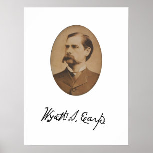 Poster Wyatt Earp Portrait et signature