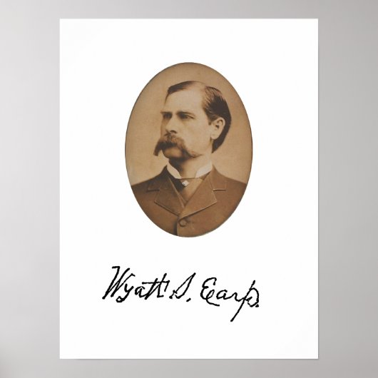 Poster Wyatt Earp Portrait et signature (Devant)