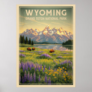 Poster Wyoming Grand Teton National Park V03
