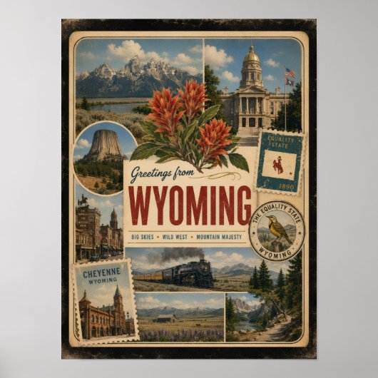 Poster Wyoming Style Authentique Vintage (Devant)