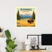 Poster Wyoming vintage (Bureau à domicile)