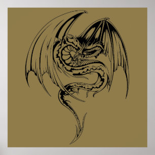 Poster Wyvern Dragon Sont Des Créatures Mythiques Imagina