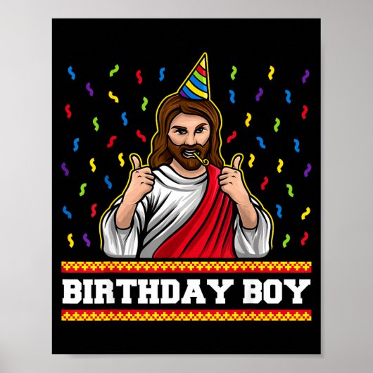 Poster X-mas Funny Jesus Bday For Kids & Adults Jesus (Devant)