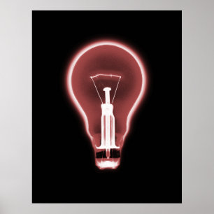 Poster- X-RAY LIGHT BULB BLACK RED Poster