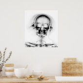 POSTER - X-RAY MUSIC SKELETON BLACK GRAY B&W (Keuken)
