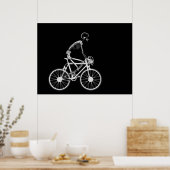 POSTER - X RAY SKELETON BIKING BLACK GRAY (Cuisine)