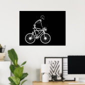 POSTER - X RAY SKELETON BIKING BLACK GRAY (Bureau à domicile)