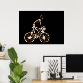 POSTER - X RAY SKELETON BIKING BLACK ORANGE (Bureau à domicile)