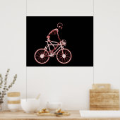 POSTER - X RAY SKELETON BIKING BLACK RED (Cuisine)