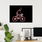 POSTER - X RAY SKELETON BIKING BLACK RED (Bureau à domicile)