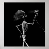POSTER - X RAY SKELETON CHEVEUX STYLING B&W (Devant)
