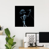 POSTER - X RAY SKELETON CHEVEUX STYLING BLEU (Bureau à domicile)