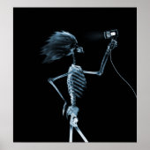 POSTER - X RAY SKELETON CHEVEUX STYLING BLEU (Devant)