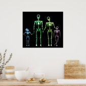 POSTER - X RAY SKELETON FAMILLE NOIR ORIGINAL (Cuisine)