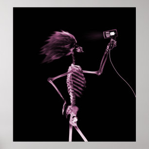 POSTER - X-RAY SKELETON HAIR STYLING PINK